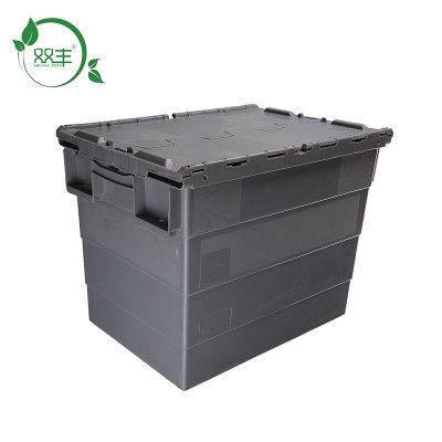 plastic crates stackable turnover box with lid plastic moving crate